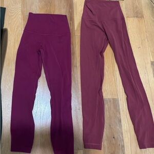 lululemon athletica High-Waisted Leggings - Deep Red and Rust